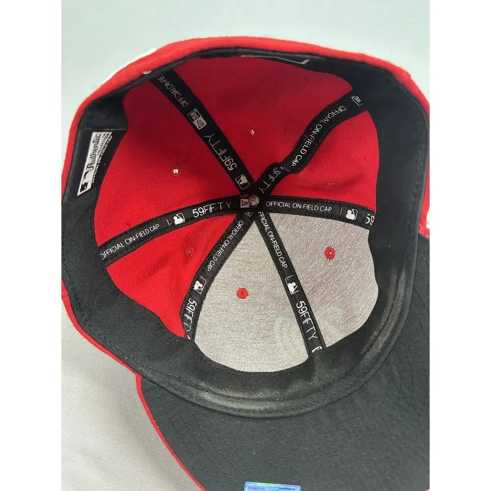 Washington Nationals Hat Cap Fitted Mens 8 Red MLB Baseball On Field New Era